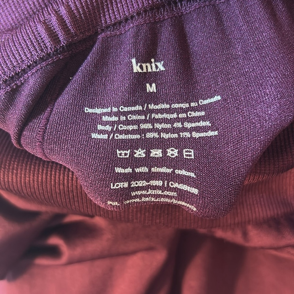 Knix Deep Burgundy Leggings size medium - Picture 3 of 4